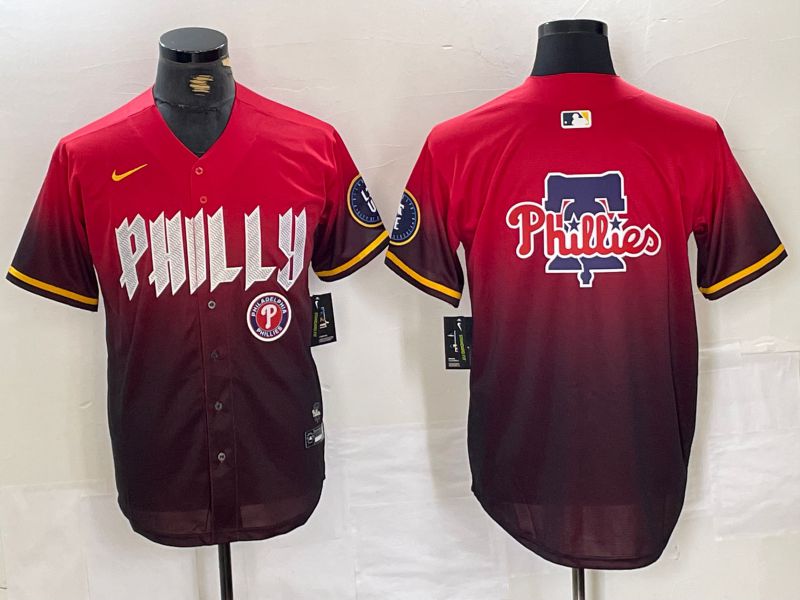 Men Philadelphia Phillies Blank Red City Edition Nike 2024 MLB Jersey style 6->philadelphia phillies->MLB Jersey